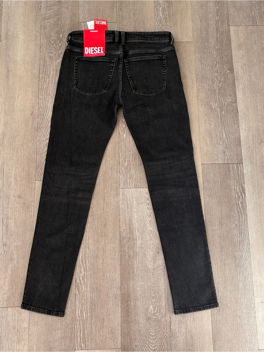 DIESEL 1979 sleekner black gray skinny jeans size 31 x 32 NWT - Picture 6 of 8